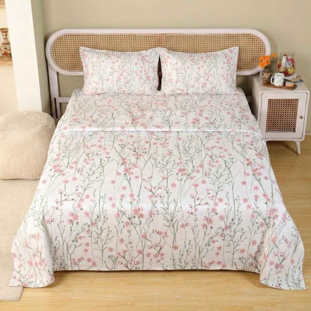 Floral Grace 100% Cotton Bedding Set | Premium Comfort and Timeless Design