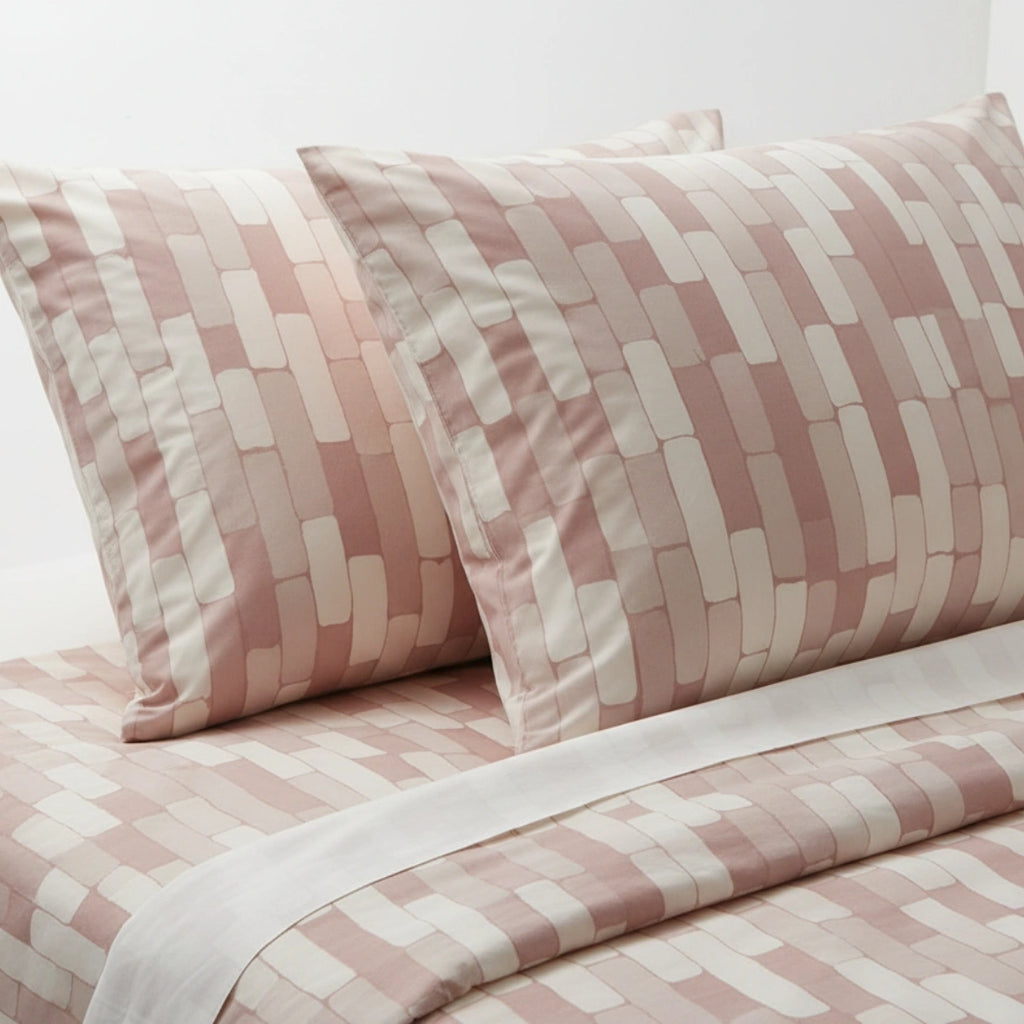 Pastel Mosaic | Pure Cotton Satin Bed Sheet Set | Aaram by SS Fabric