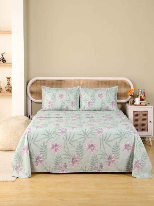 Sage Lily — 3 Piece Bedsheet Set