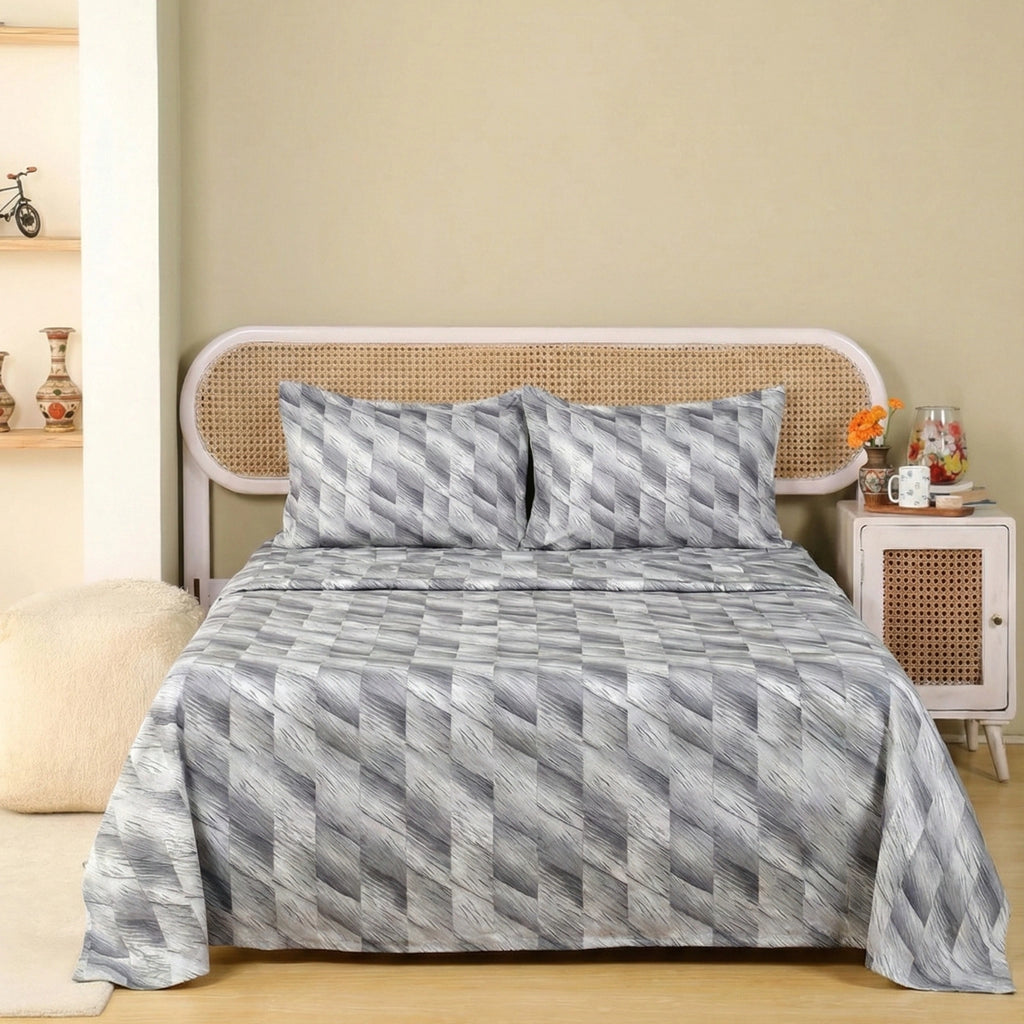 Graphite Luxe 100% Pure Cotton Bed Sheet Set – Premium Edition