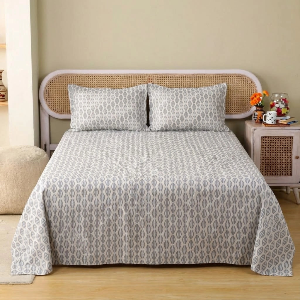 Blue Horizon Cotton Bedding | Stylish and Comfortable Design | Bedsheet Set