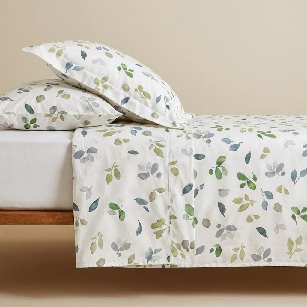 Fresh Meadow Percale Cotton Bedding | 1 x Sheet & 2 x Pillowcases
