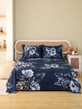 Navy Flora — 3 Piece Bedsheet Set