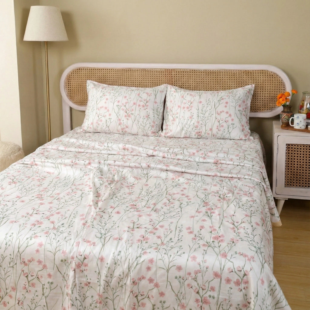 Floral Grace 100% Cotton Bedding Set | Premium Comfort and Timeless Design