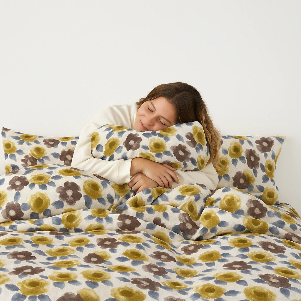 Aqua Rose Floral 100% Pure Cotton Bed Sheet Set | Premium Comfort & Style