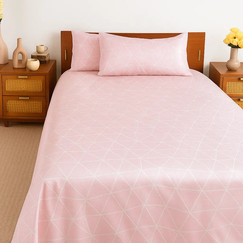 Blush Pink 100% Pure Cotton Bed Sheet Set – Premium Comfort & Quality