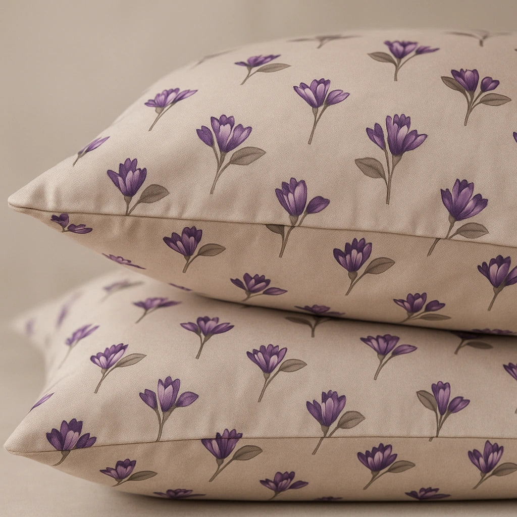 Lavender Bloom 100% Pure Cotton Bed Sheet Set – Premium Edition