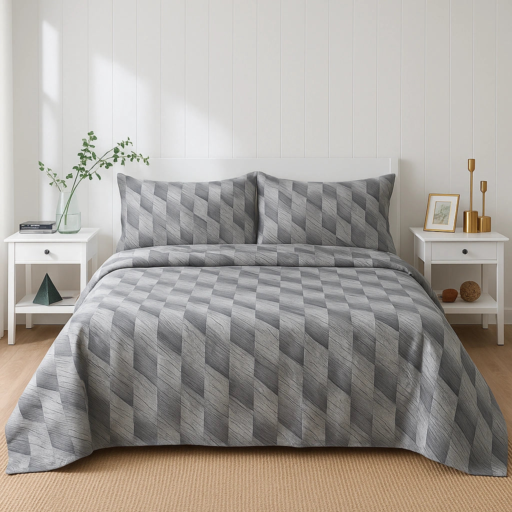 Graphite Luxe 100% Pure Cotton Bed Sheet Set – Premium Edition