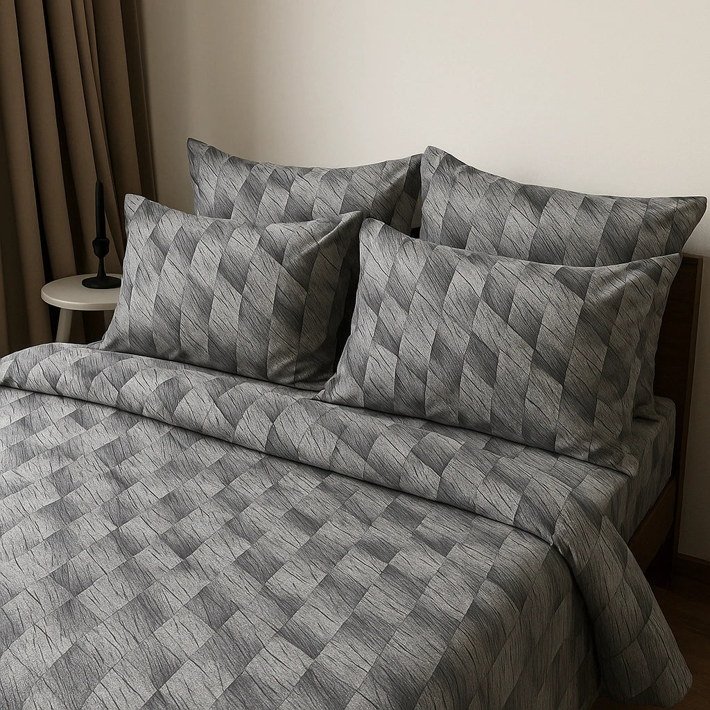 Graphite Luxe 100% Pure Cotton Bed Sheet Set – Premium Edition
