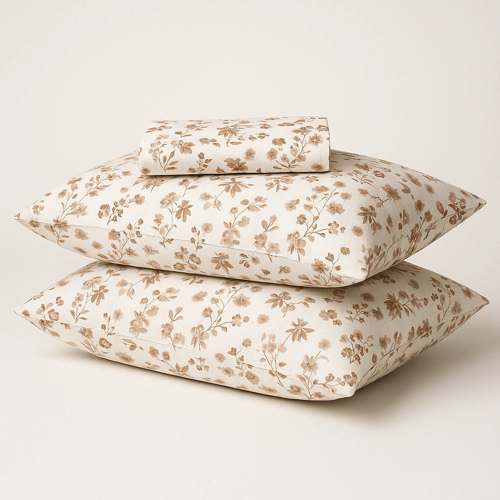 Sandstone Bloom 100% Pure Cotton Bed Sheet Set – Premium Edition