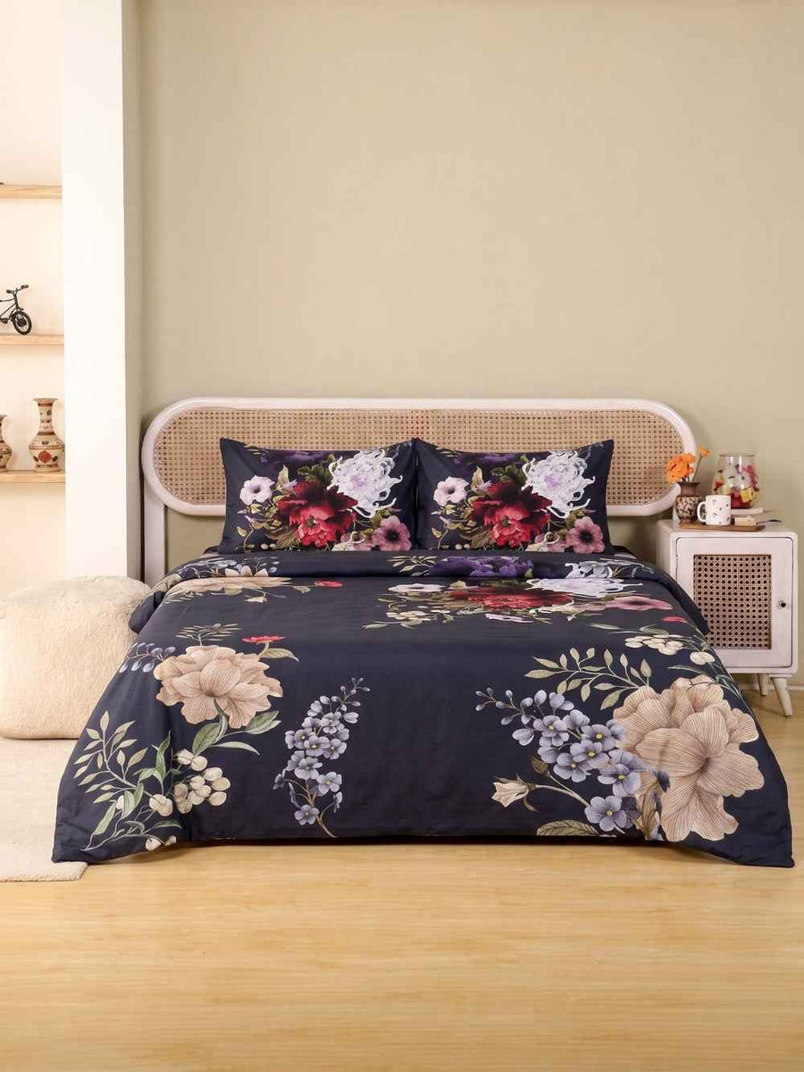 Sapphire Petal — 3 Piece Bedsheet Set
