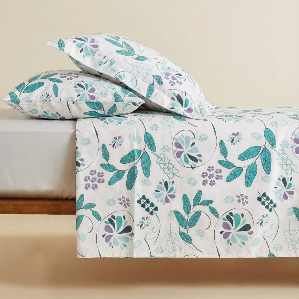 Teal Garden 100% Cotton Bedding | King & Single Sizes