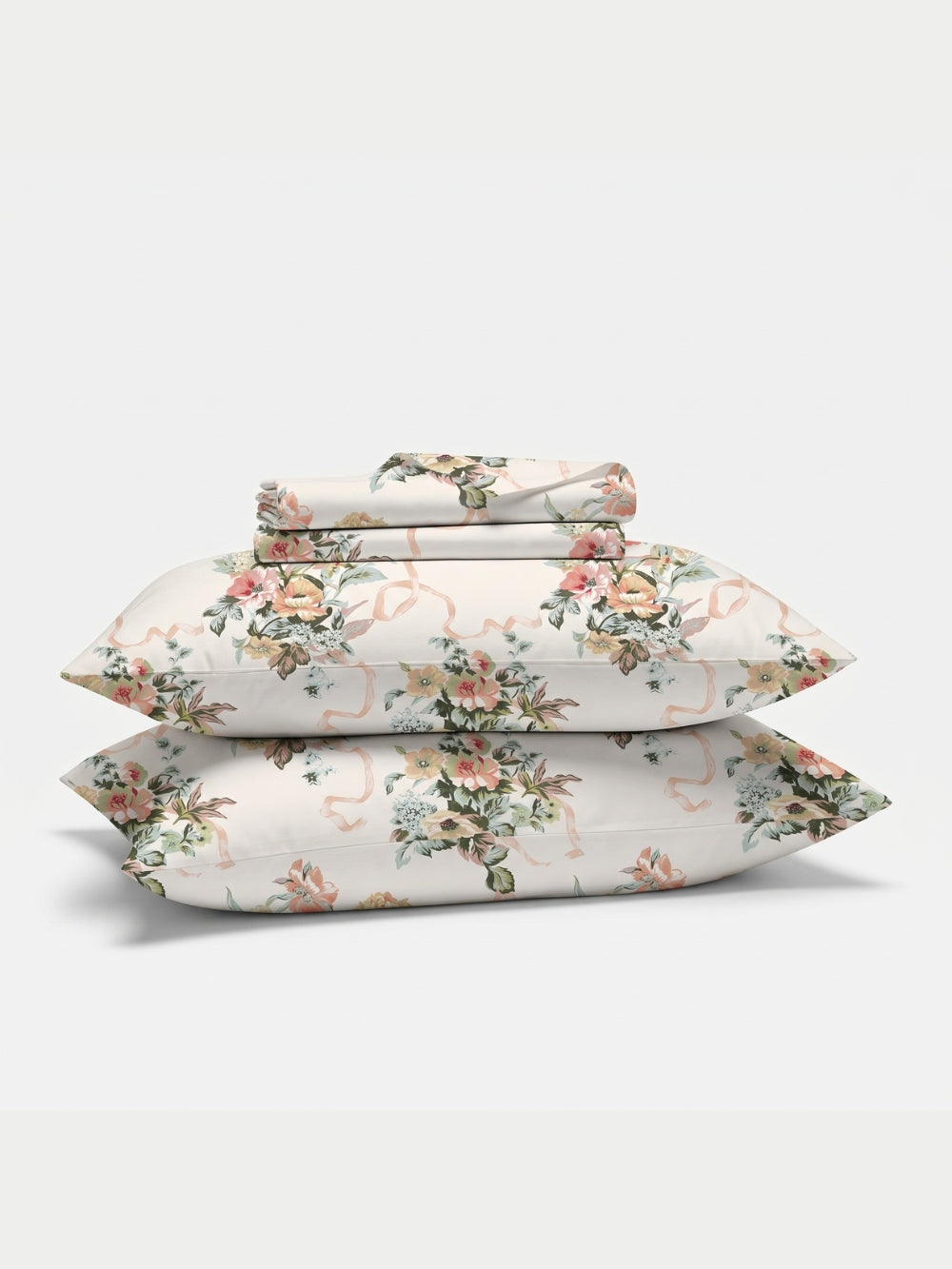 Peach Bouquet — 3 Piece Bedsheet Set