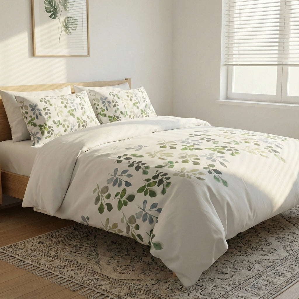 Fresh Meadow Percale Cotton Bedding | 1 x Sheet & 2 x Pillowcases