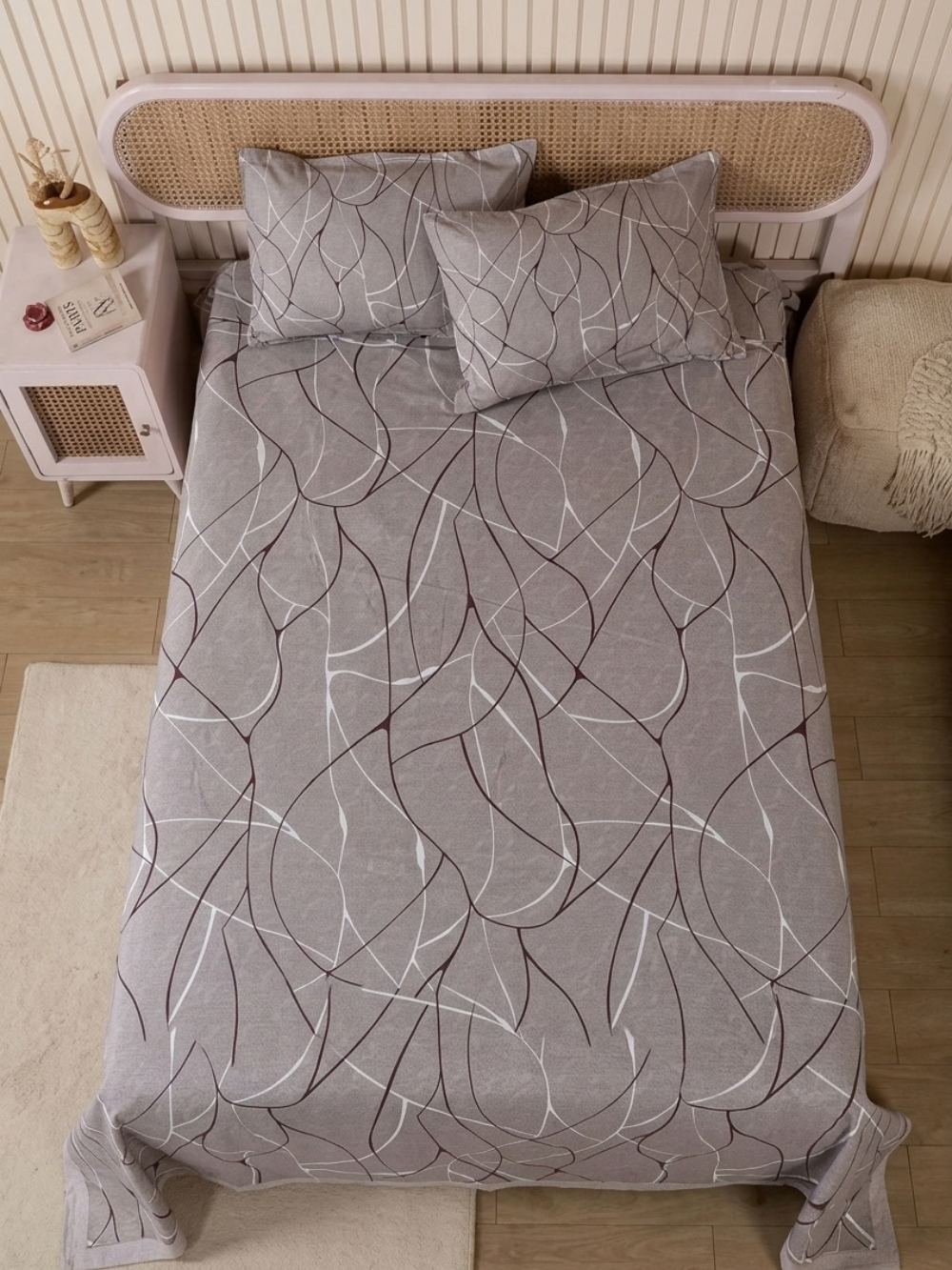 Taupe Web — 3 Piece Bedsheet Set