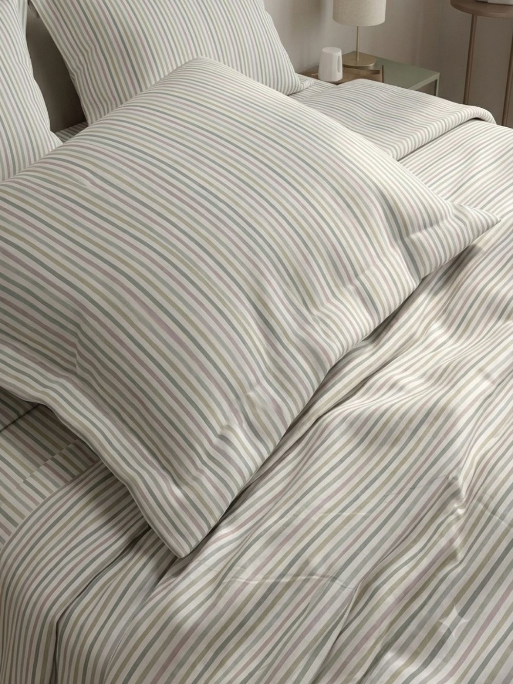 Sage Stripe — 3 Piece Bedsheet Set