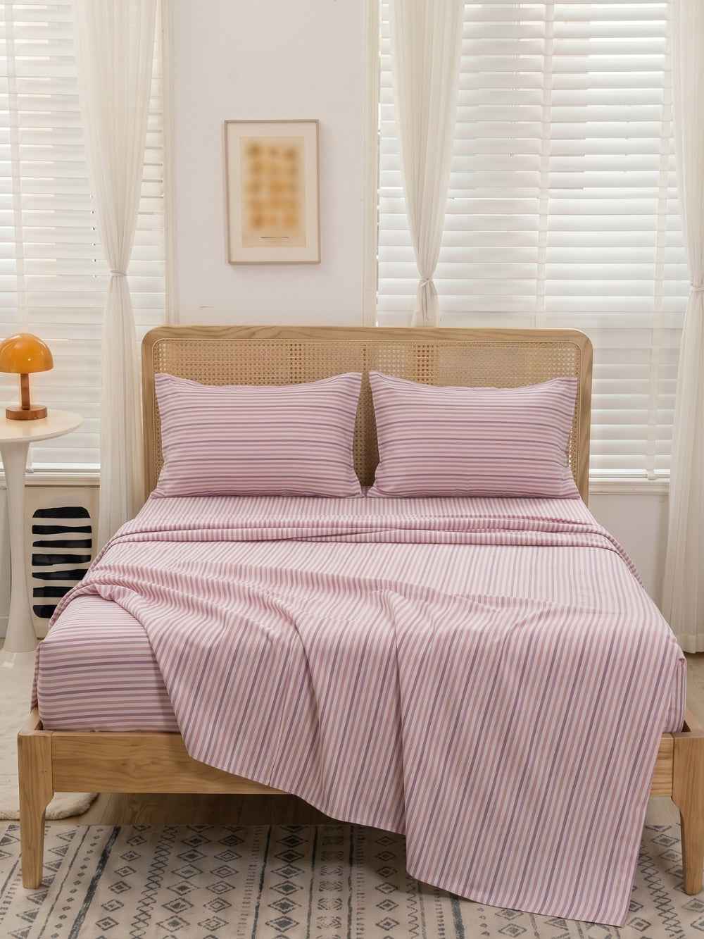 Blush Stripe — 3 Piece Bedsheet Set