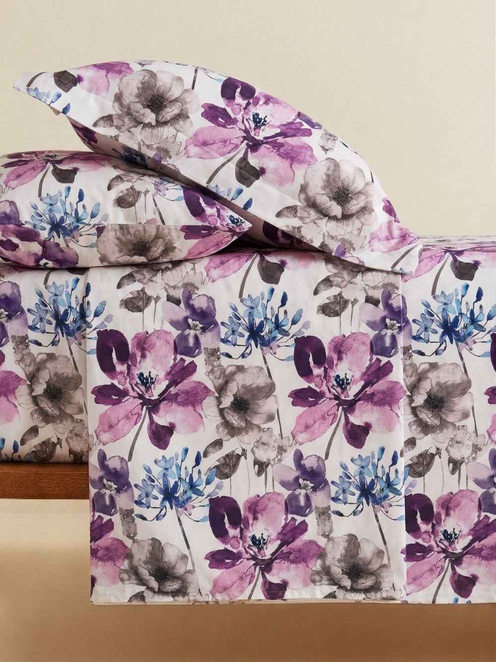 Purple Watercolor | Signature Hybrid | 3-Piece Bedsheet Set