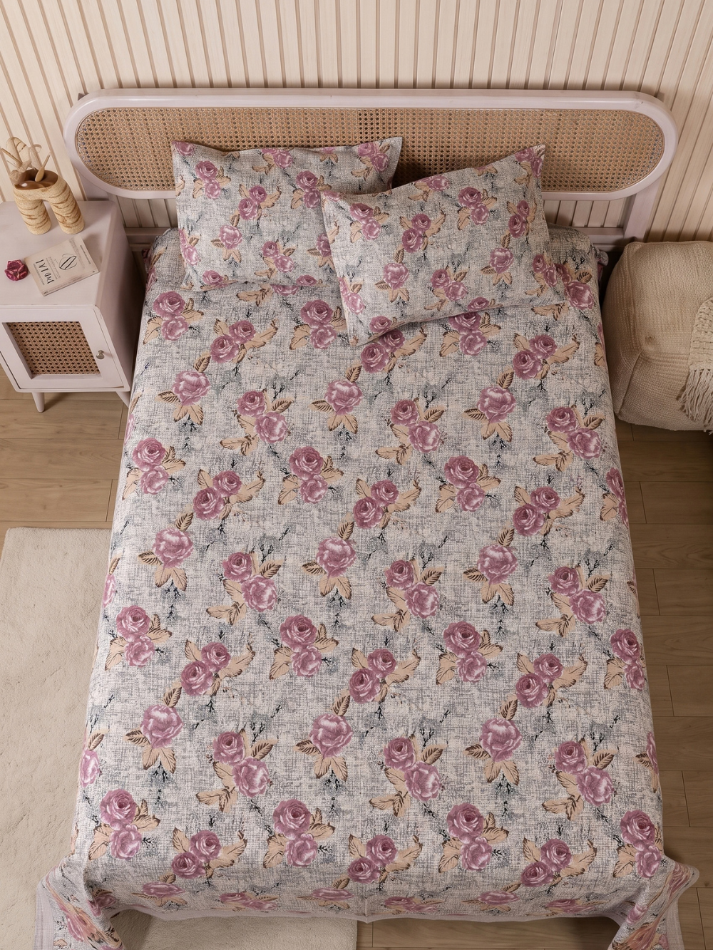 Mauve Rose — 3 Piece Bedsheet Set