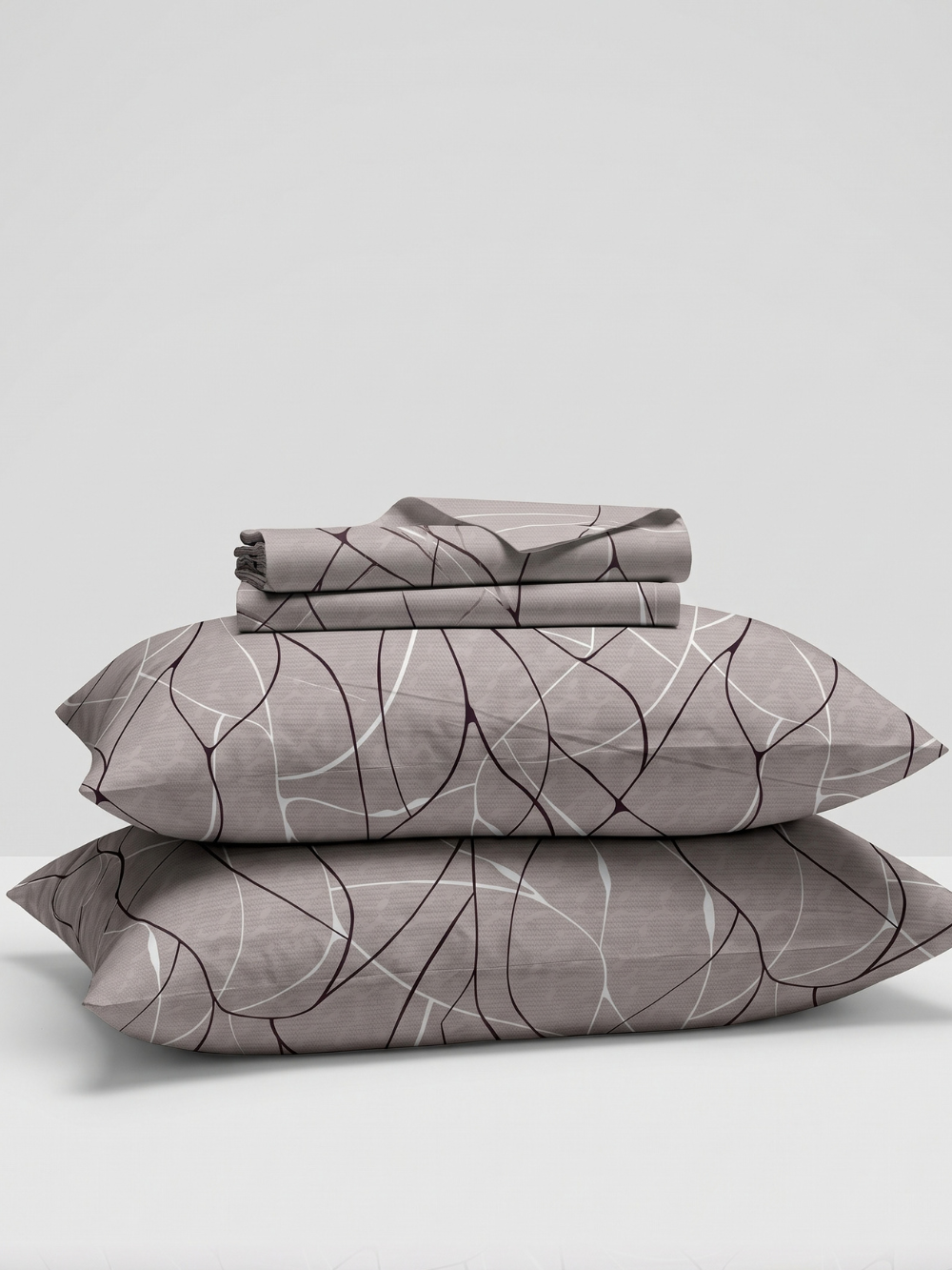Taupe Web — 3 Piece Bedsheet Set