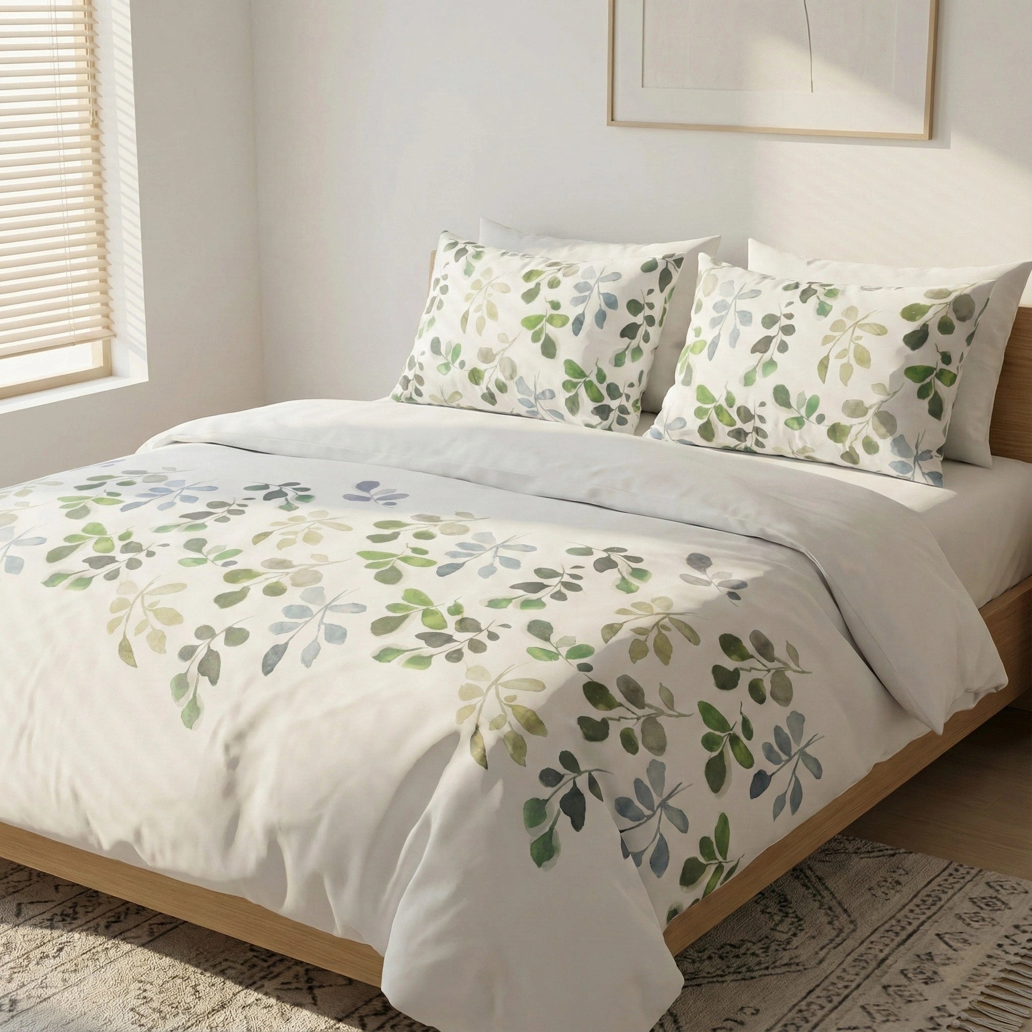 Fresh Meadow Percale Cotton Bedding | 1 x Sheet & 2 x Pillowcases