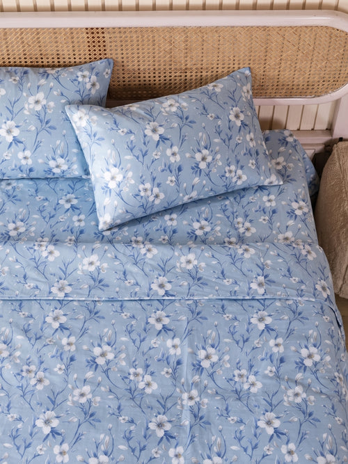 Sky Blossom — 3 Piece Bedsheet Set