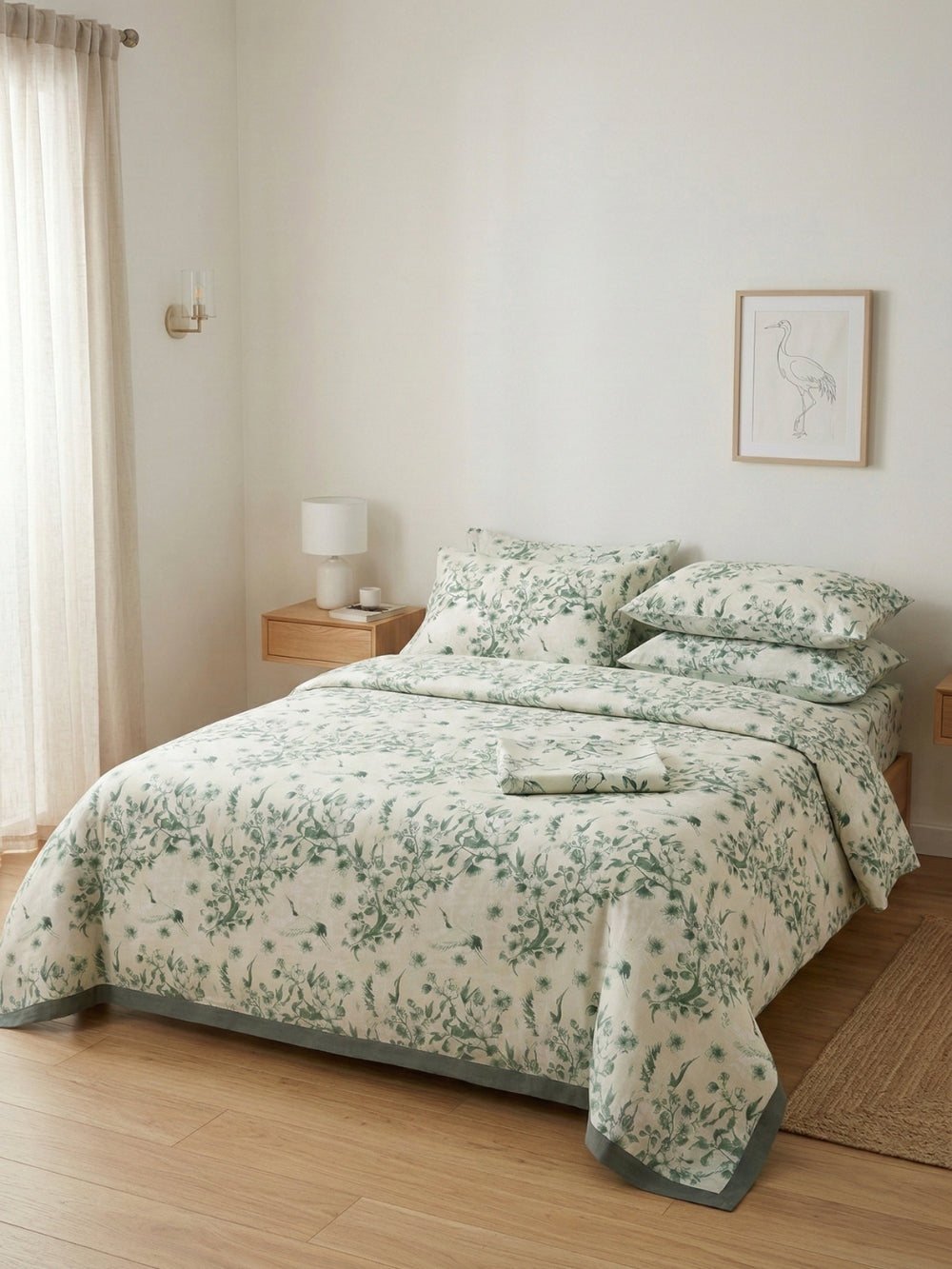 Verdant Floral — 3 Piece Bedsheet Set