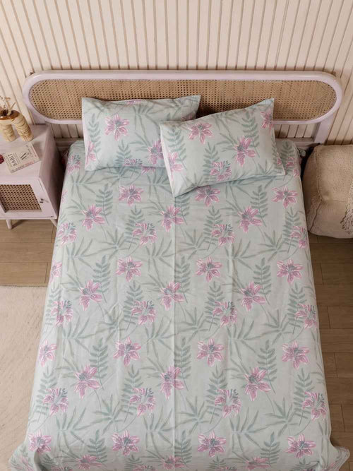 Sage Lily — 3 Piece Bedsheet Set