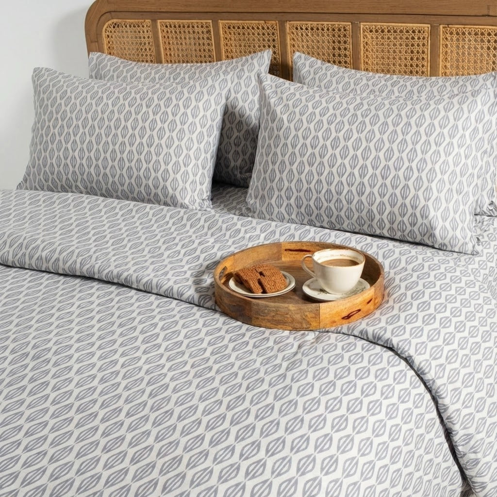 Blue Horizon Cotton Bedding | Stylish and Comfortable Design | Bedsheet Set