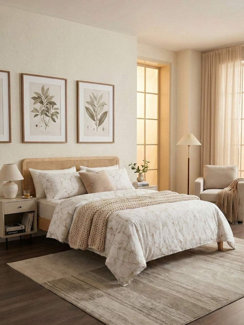 Elegant Marble Print Bedspread – Soft & Durable Bedding Set for a Modern Home