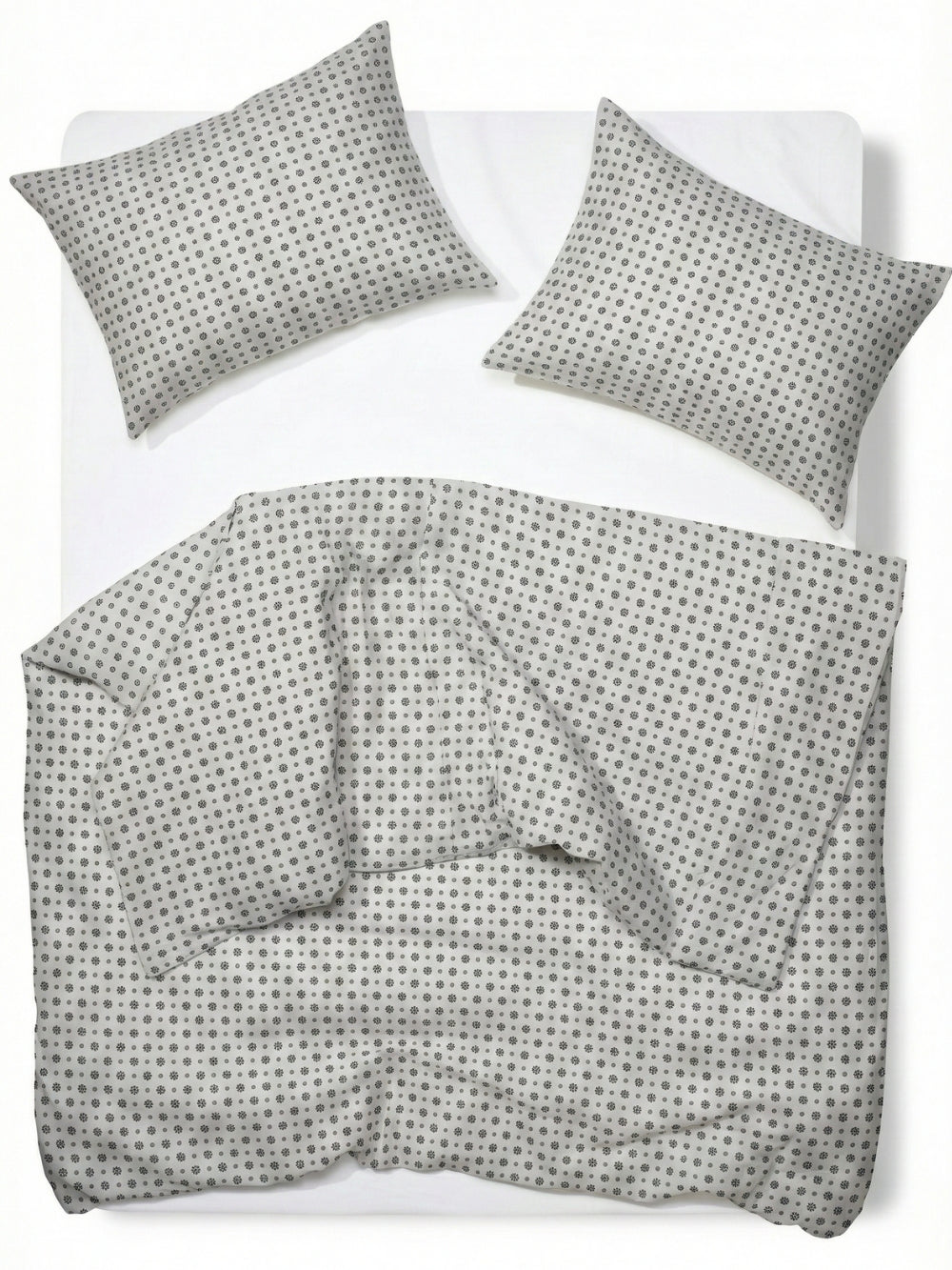 Grey Floral Cotton Blend Bedsheet Set – Soft & Comfortable