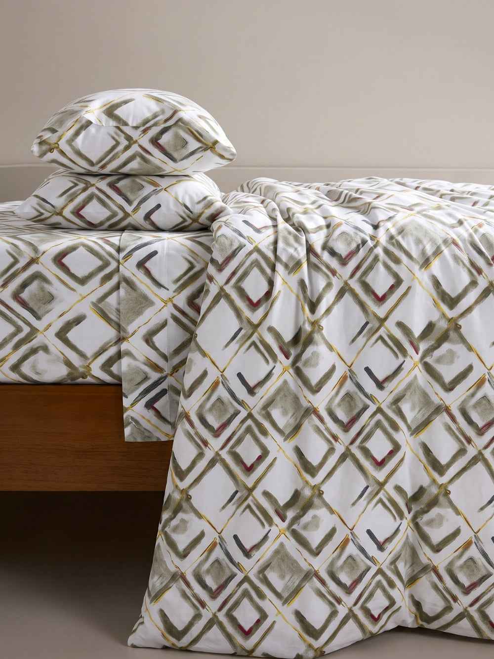 Olive Lattice — 3 Piece Bedsheet Set