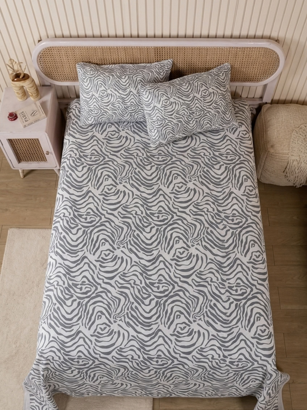 Slate Zebra — 3 Piece Bedsheet Set