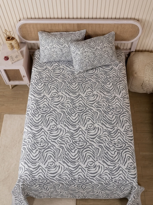Slate Zebra — 3 Piece Bedsheet Set