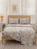Taupe Blossom — 3 Piece Bedsheet Set