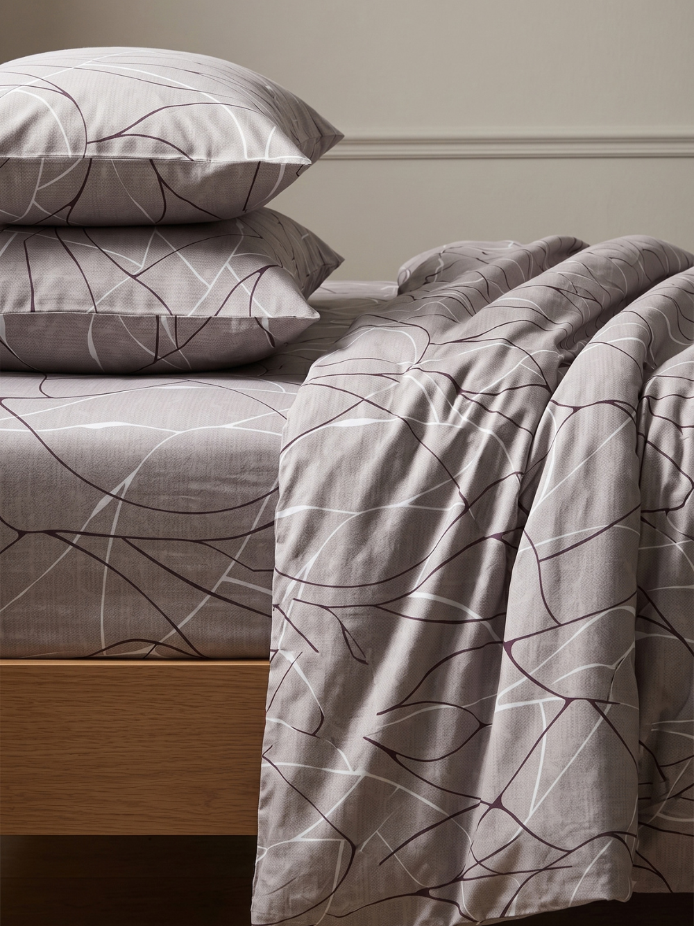 Taupe Web — 3 Piece Bedsheet Set