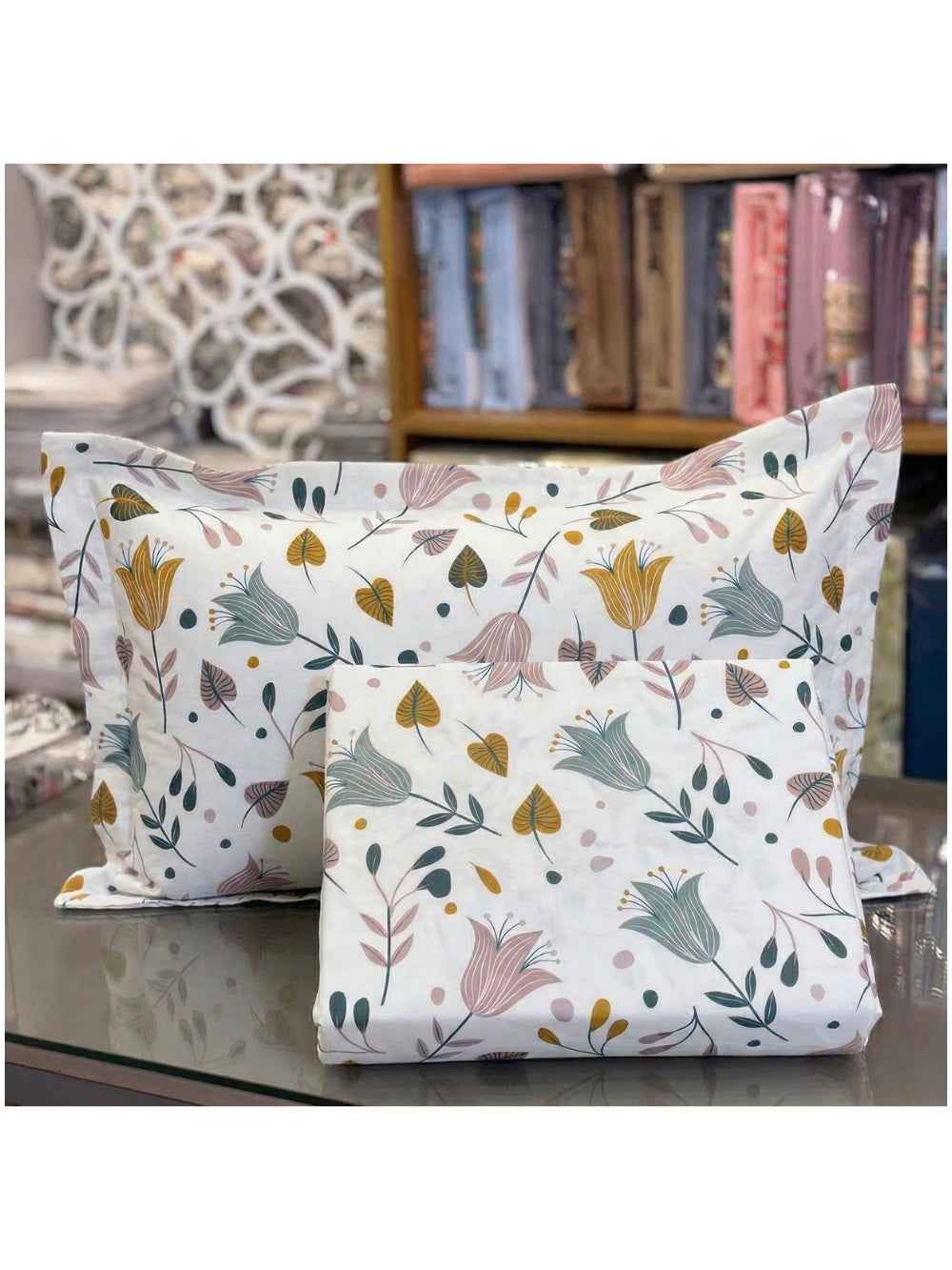 Nordic Bloom Botanical | Premium Blend | 3-Piece Bedsheet Set