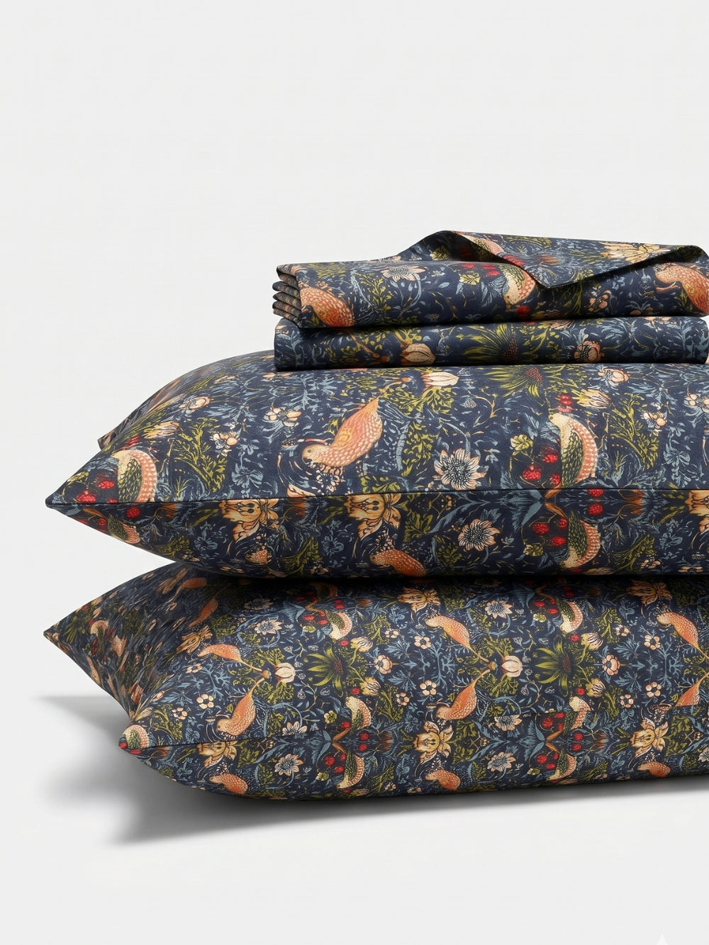 Midnight Bloom Twill — 3 Piece Bedsheet Set