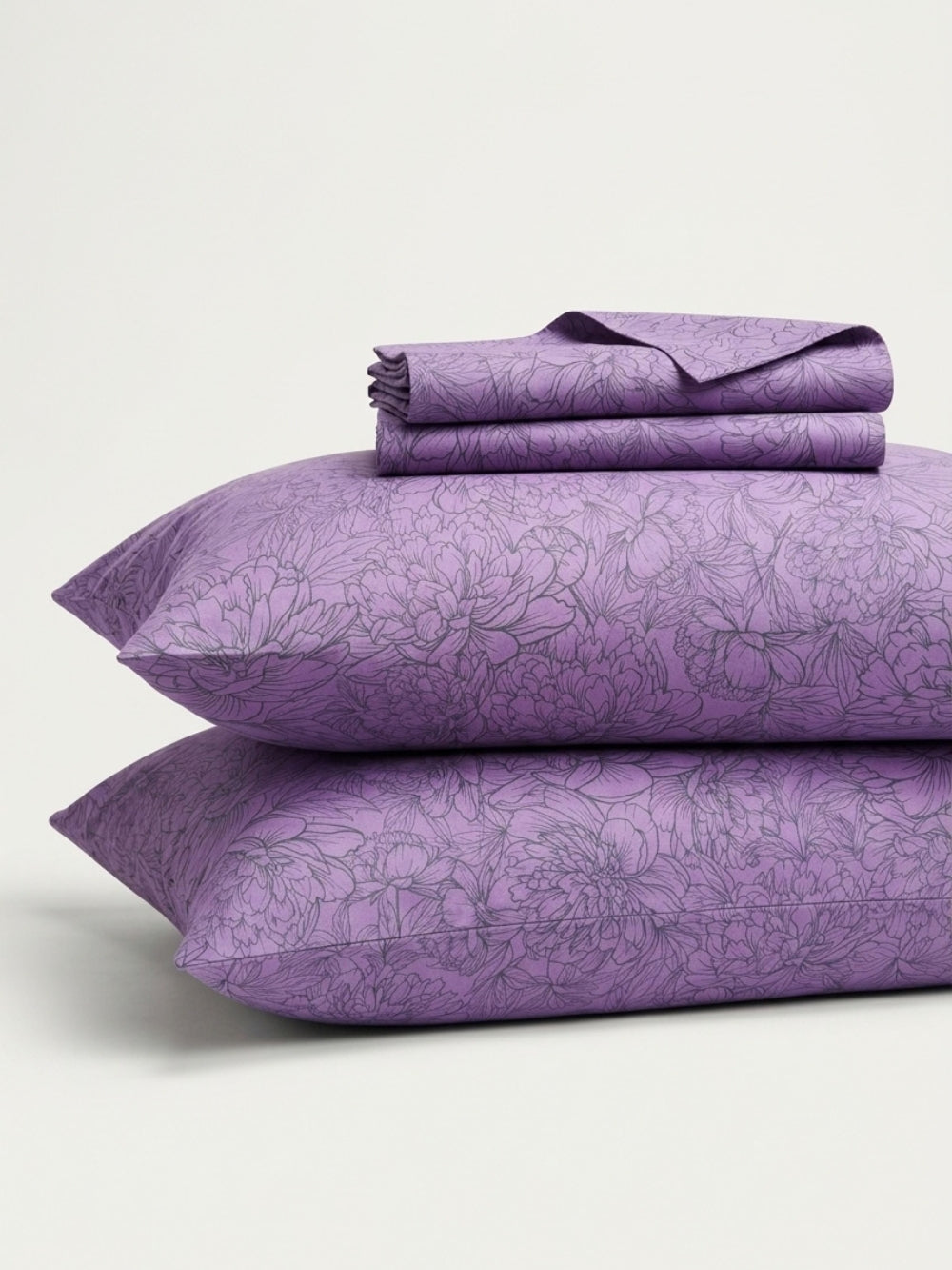 Lavender Bloom — 3 Piece Bedsheet Set