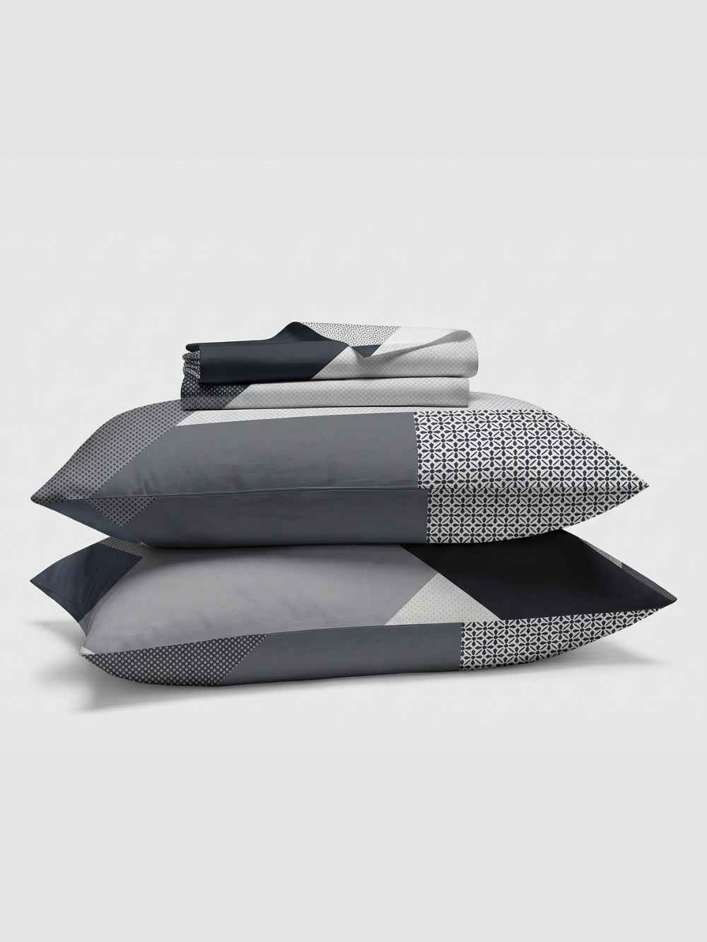 Geometric Slate — 3 Piece Bedsheet Set