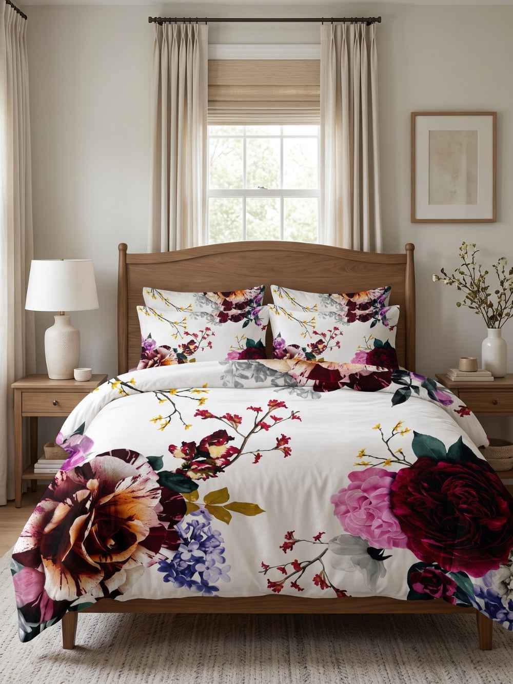 Crimson Rose — 3 Piece Bedsheet Set