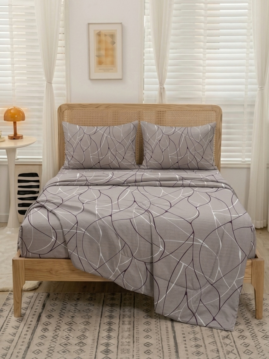 Taupe Web — 3 Piece Bedsheet Set