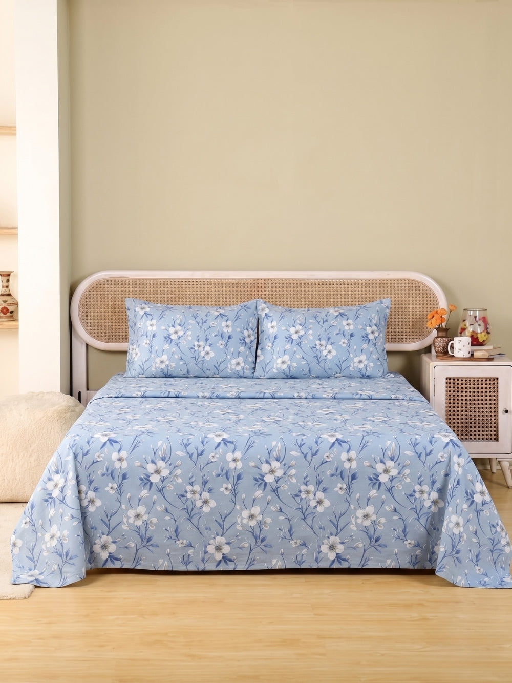 Sky Blossom — 3 Piece Bedsheet Set