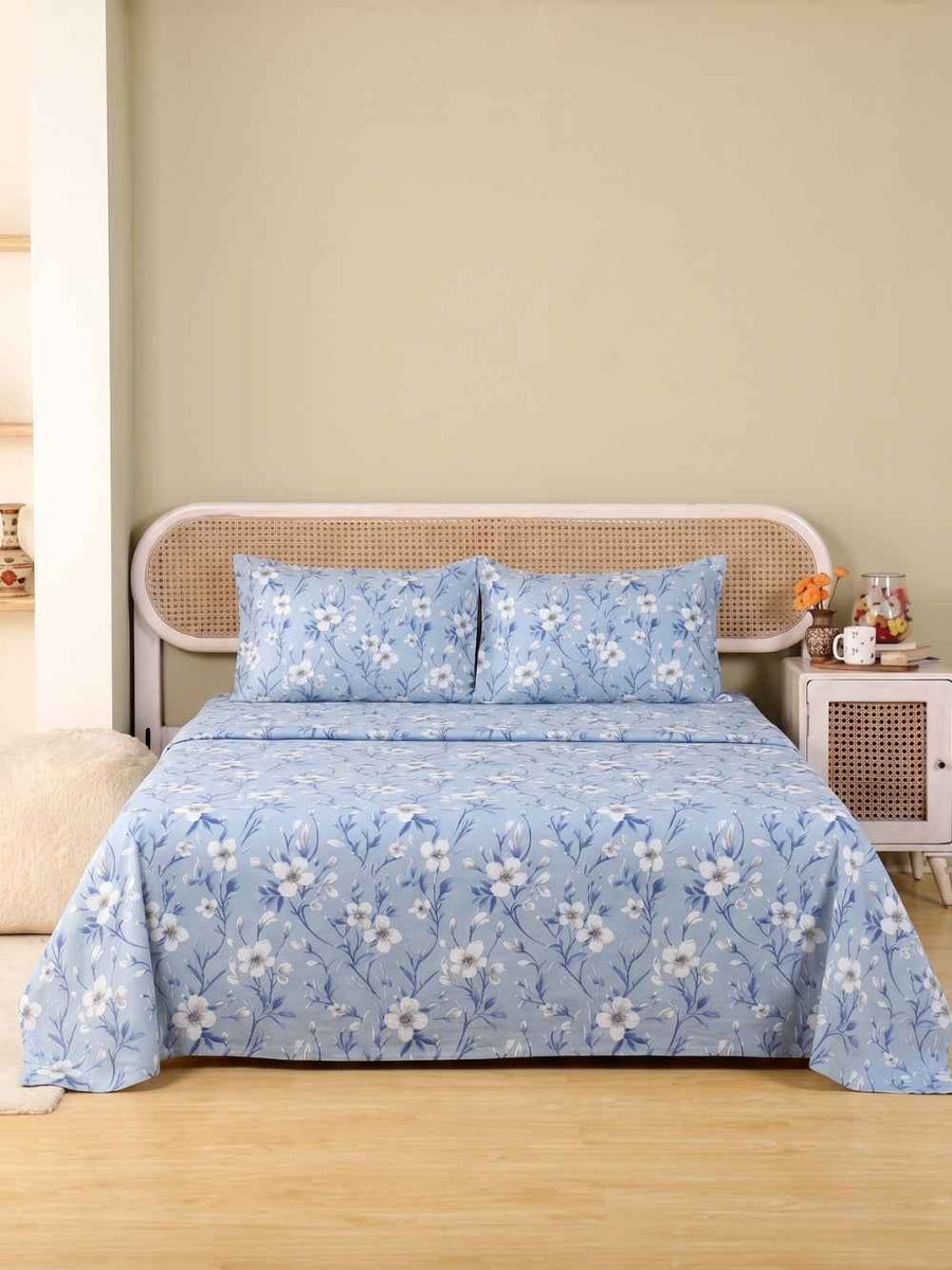Sky Blossom — 3 Piece Bedsheet Set