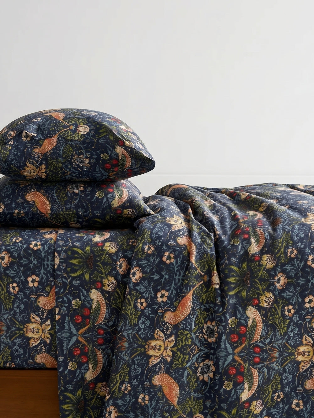 Midnight Bloom Twill — 3 Piece Bedsheet Set