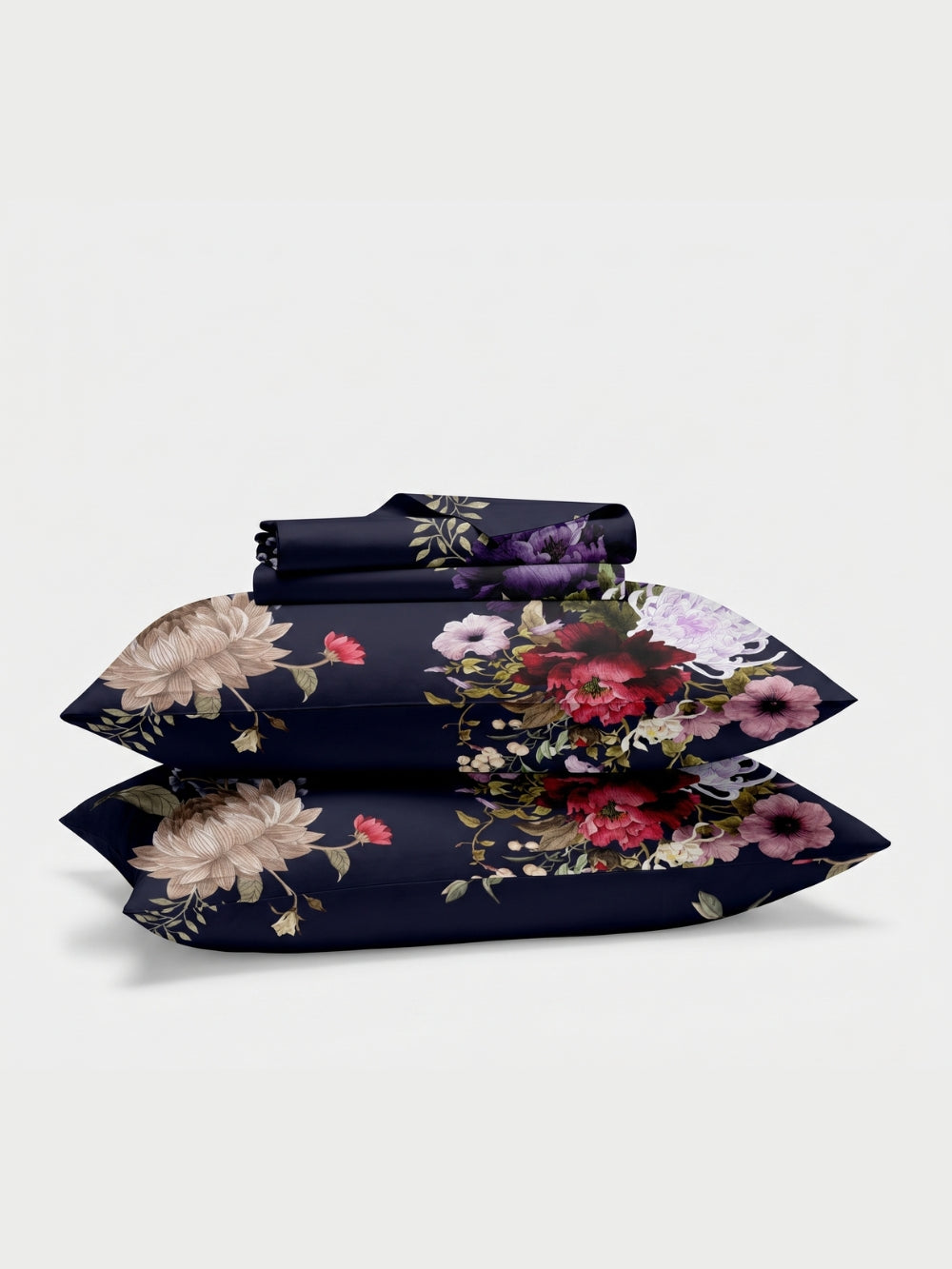 Sapphire Petal — 3 Piece Bedsheet Set