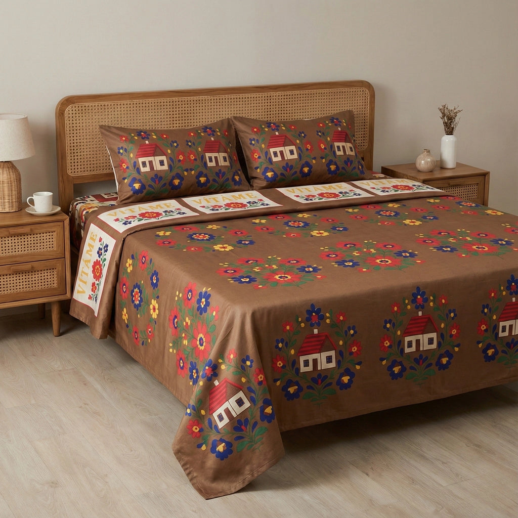 Warm Brown — 3 Piece Bedsheet Set