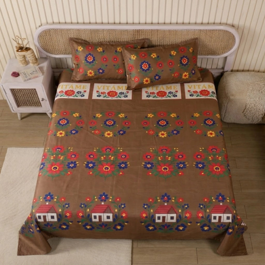 Warm Brown — 3 Piece Bedsheet Set