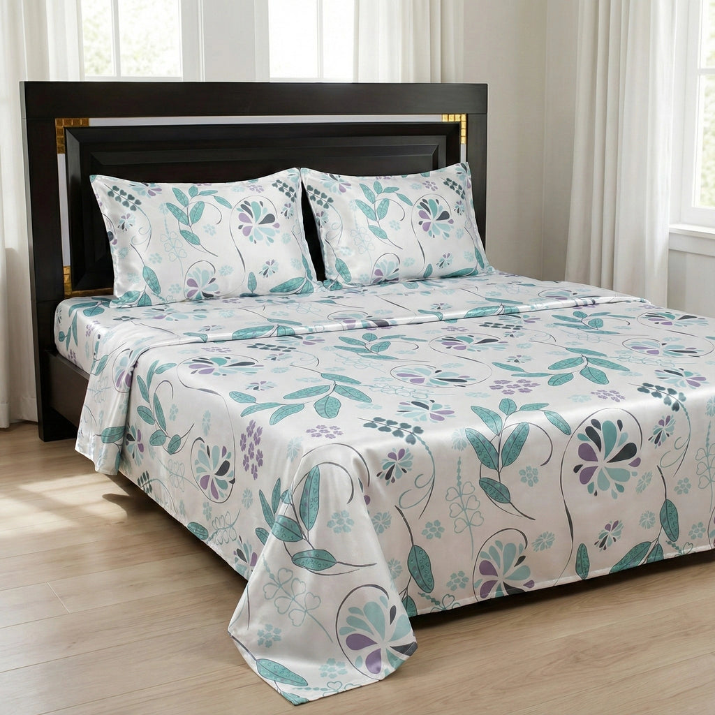 Teal Garden 100% Cotton Bedding | King & Single Sizes