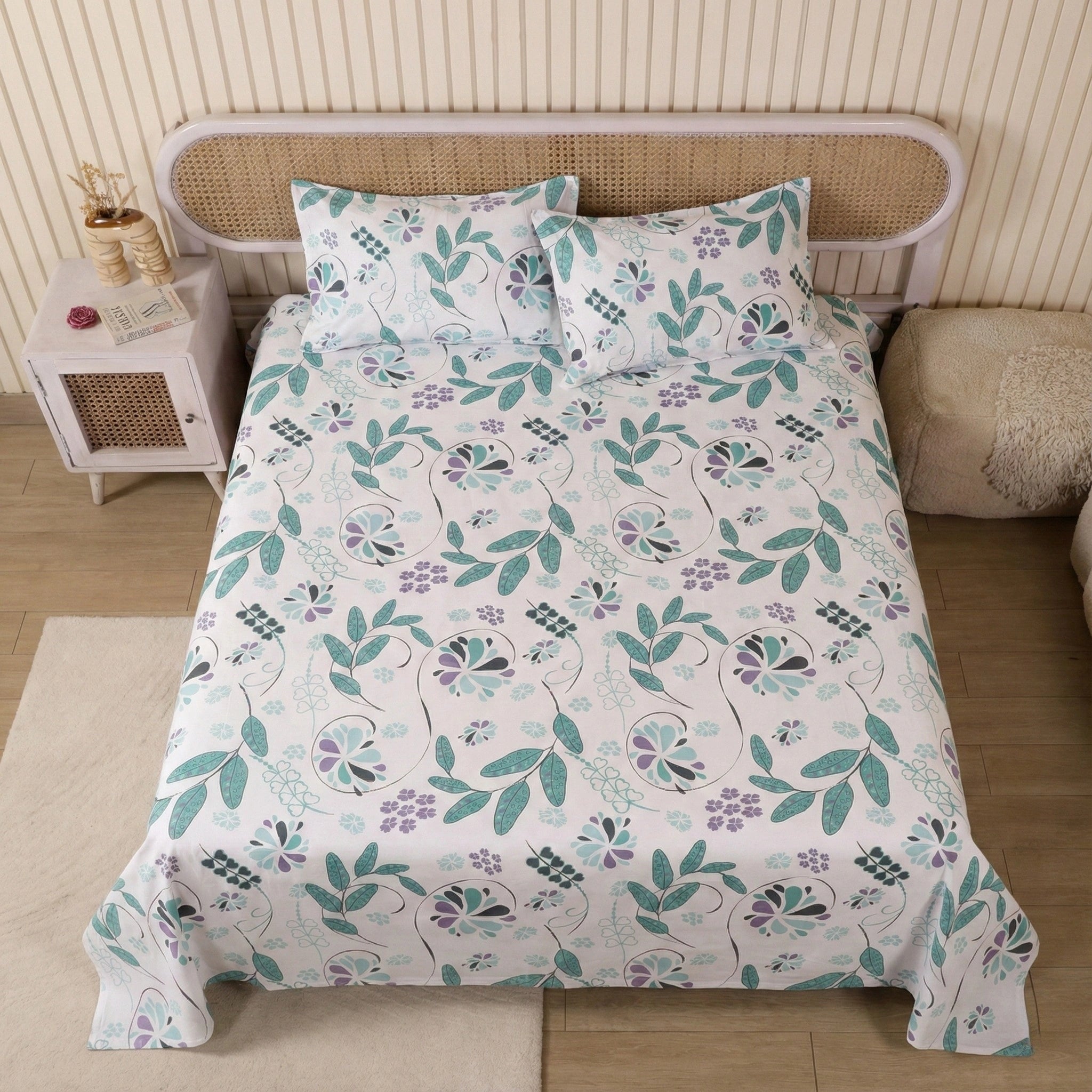 Teal Garden 100% Cotton Bedding | King & Single Sizes